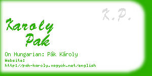 karoly pak business card